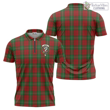 Lennox Tartan Zipper Polo Shirt with Family Crest