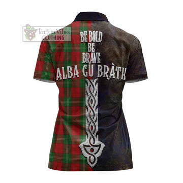 Lennox Tartan Family Crest Women's Polo Shirt Alba Gu Brath Be Brave Lion Ancient Style