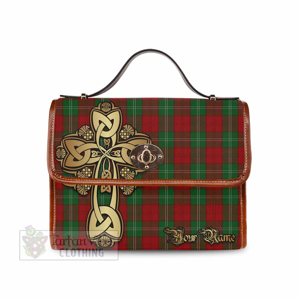 Tartan Vibes Clothing Lennox Tartan Waterproof Canvas Bag Golden Thistle Celtic Cross Style