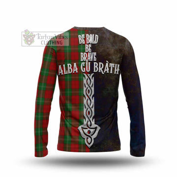 Lennox Tartan Family Crest Long Sleeve T-Shirt Alba Gu Brath Be Brave Lion Ancient Style