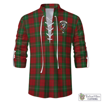 Tartan Vibes Clothing Lennox Tartan Men's Scottish Traditional Jacobite Ghillie Kilt Shirt with Family Crest