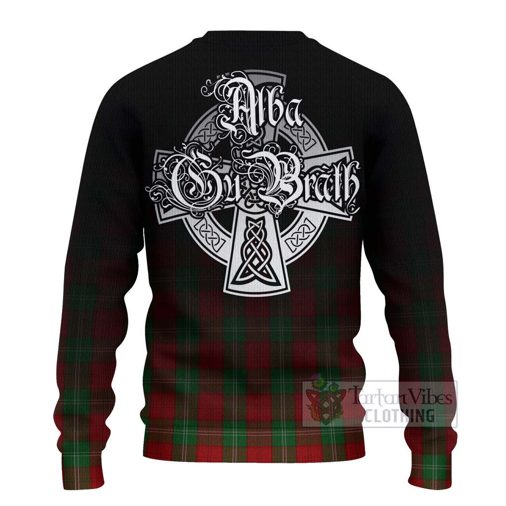 Tartan Vibes Clothing Lennox Tartan Knitted Sweater Featuring Alba Gu Brath Family Crest Celtic Inspired