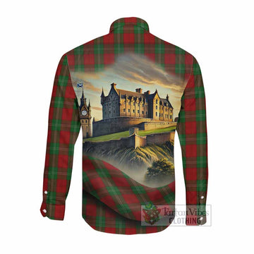 Lennox Tartan Family Crest Long Sleeve Button Shirt with Scottish Ancient Castle Style