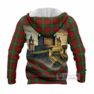 Lennox Tartan Family Crest Knitted Hoodie with Scottish Ancient Castle Style