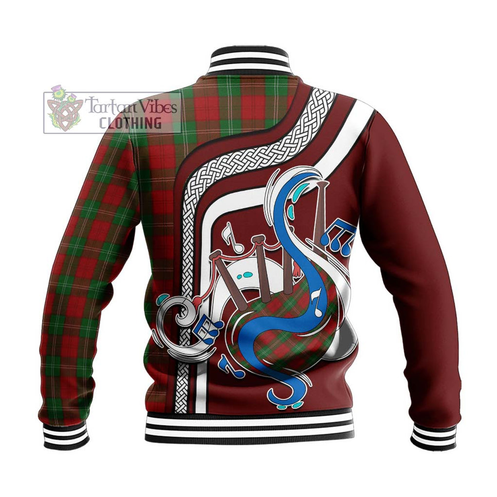 Tartan Vibes Clothing Lennox Tartan Baseball Jacket with Epic Bagpipe Style