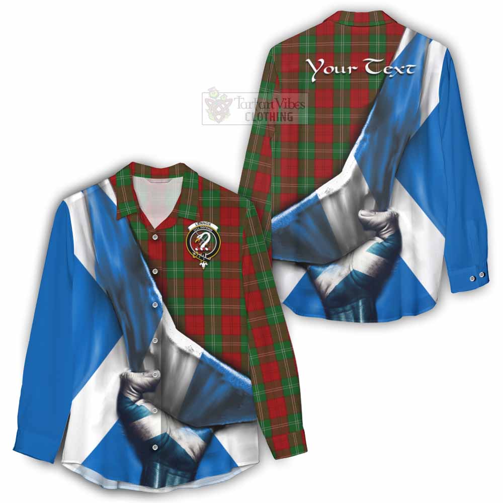 Tartan Vibes Clothing Lennox Tartan Women's Casual Shirt with Family Crest Scotland Patriotic Style