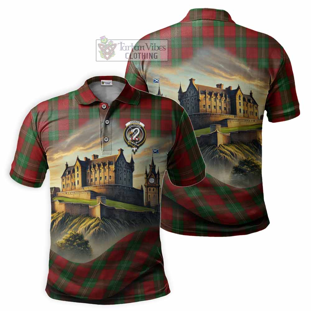 Tartan Vibes Clothing Lennox Tartan Family Crest Polo Shirt with Scottish Ancient Castle Stype