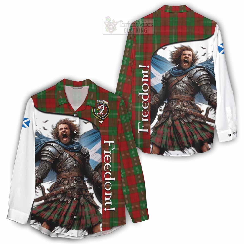 Tartan Vibes Clothing Lennox Crest Tartan Women's Casual Shirt Inspired by the Freedom of Scottish Warrior
