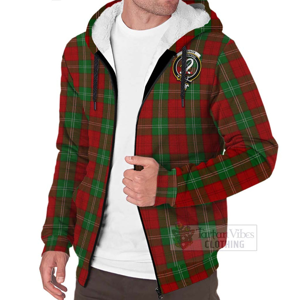 Tartan Vibes Clothing Lennox Tartan Sherpa Hoodie with Family Crest Celtic Skull Style