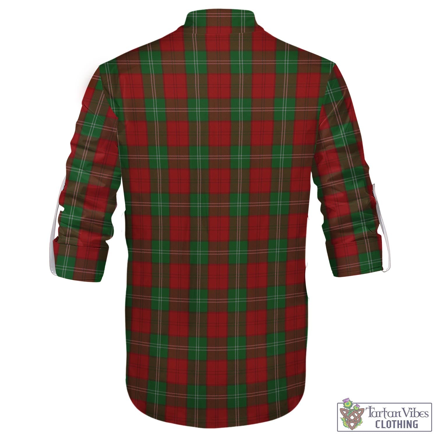 Tartan Vibes Clothing Lennox Tartan Men's Scottish Traditional Jacobite Ghillie Kilt Shirt with Family Crest