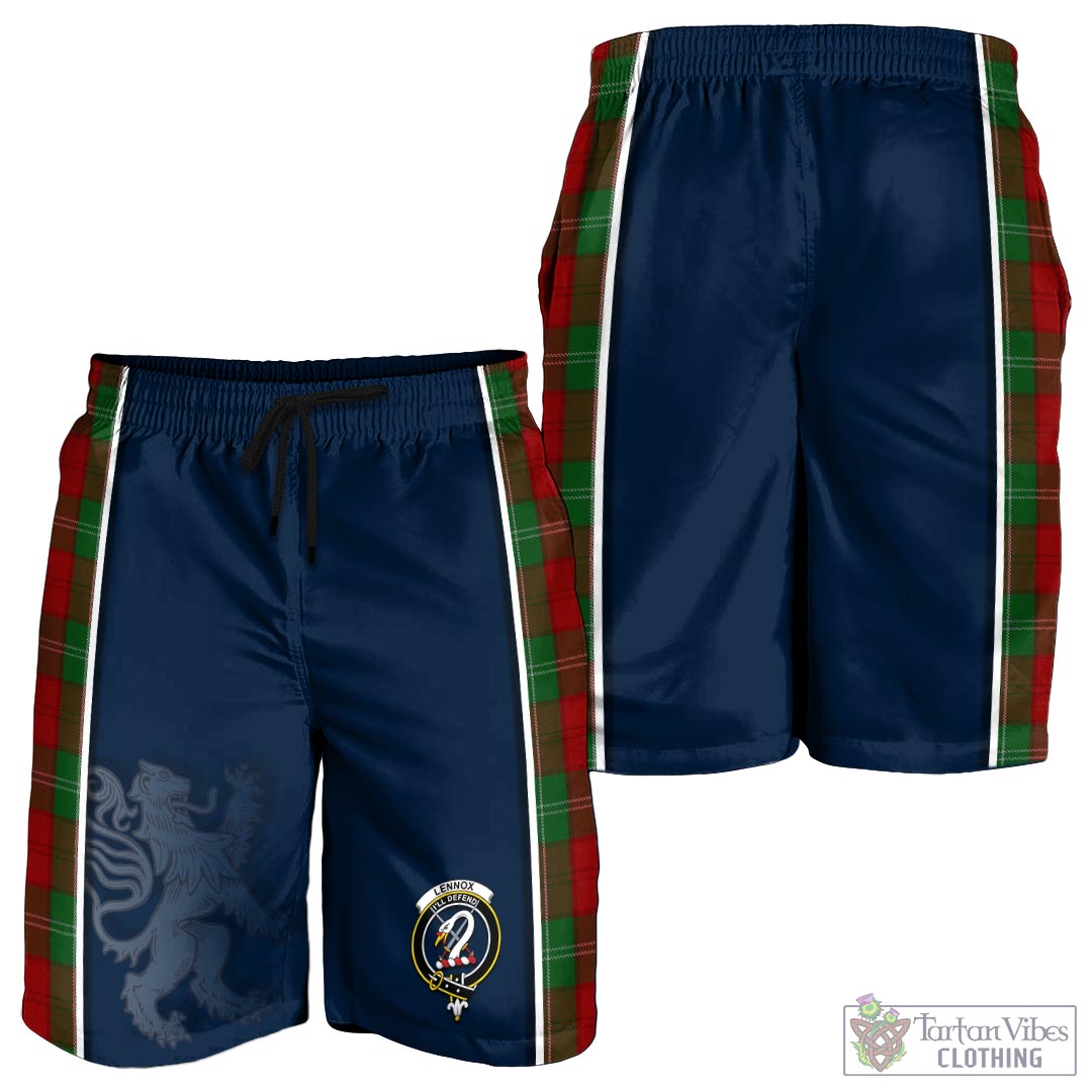 Tartan Vibes Clothing Lennox Tartan Men's Shorts with Family Crest and Lion Rampant Vibes Sport Style