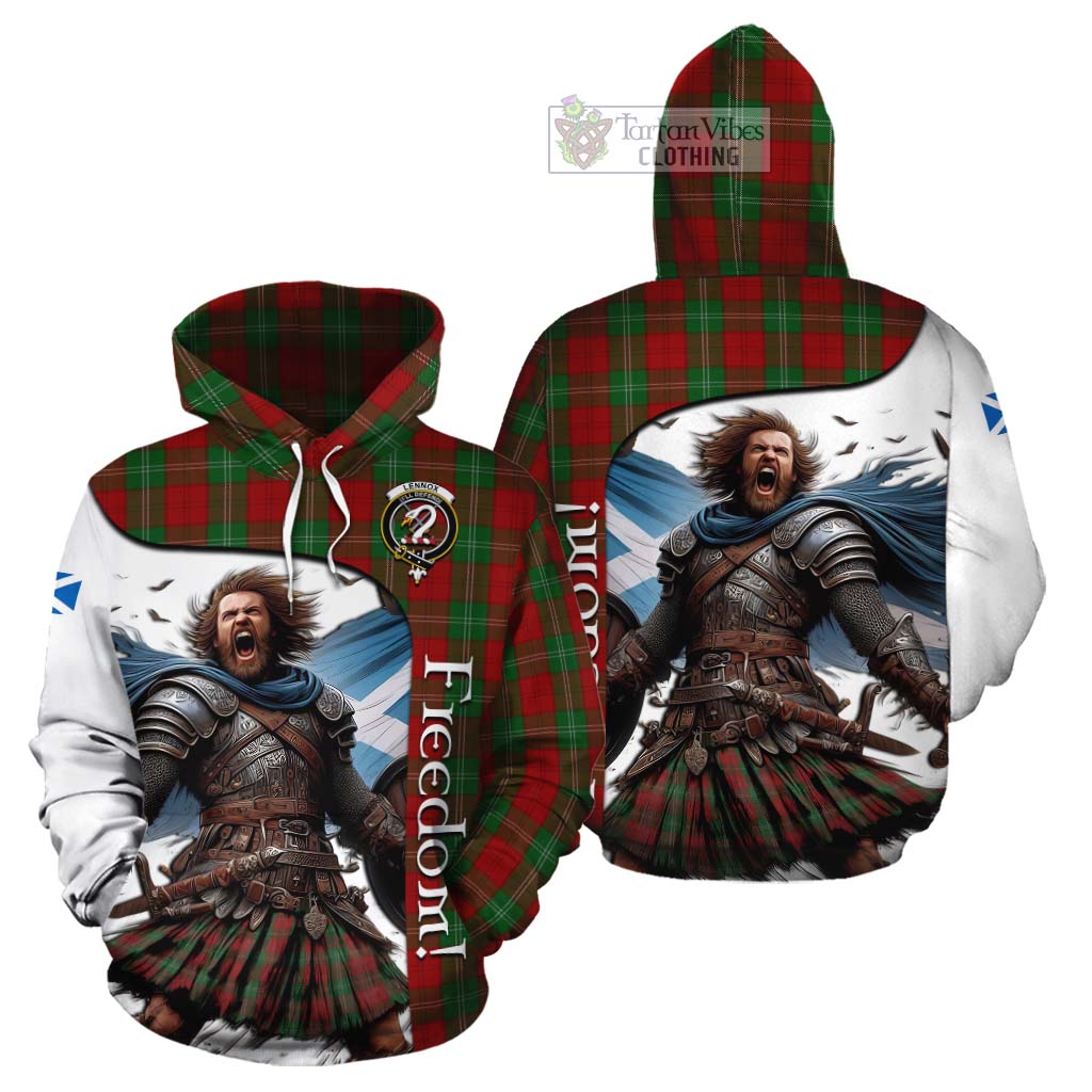 Tartan Vibes Clothing Lennox Crest Tartan Cotton Hoodie Inspired by the Freedom of Scottish Warrior