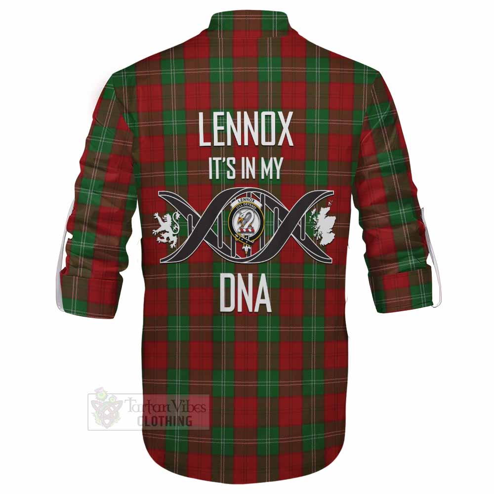 Tartan Vibes Clothing Lennox Tartan Ghillie Kilt Shirt with Family Crest DNA In Me Style