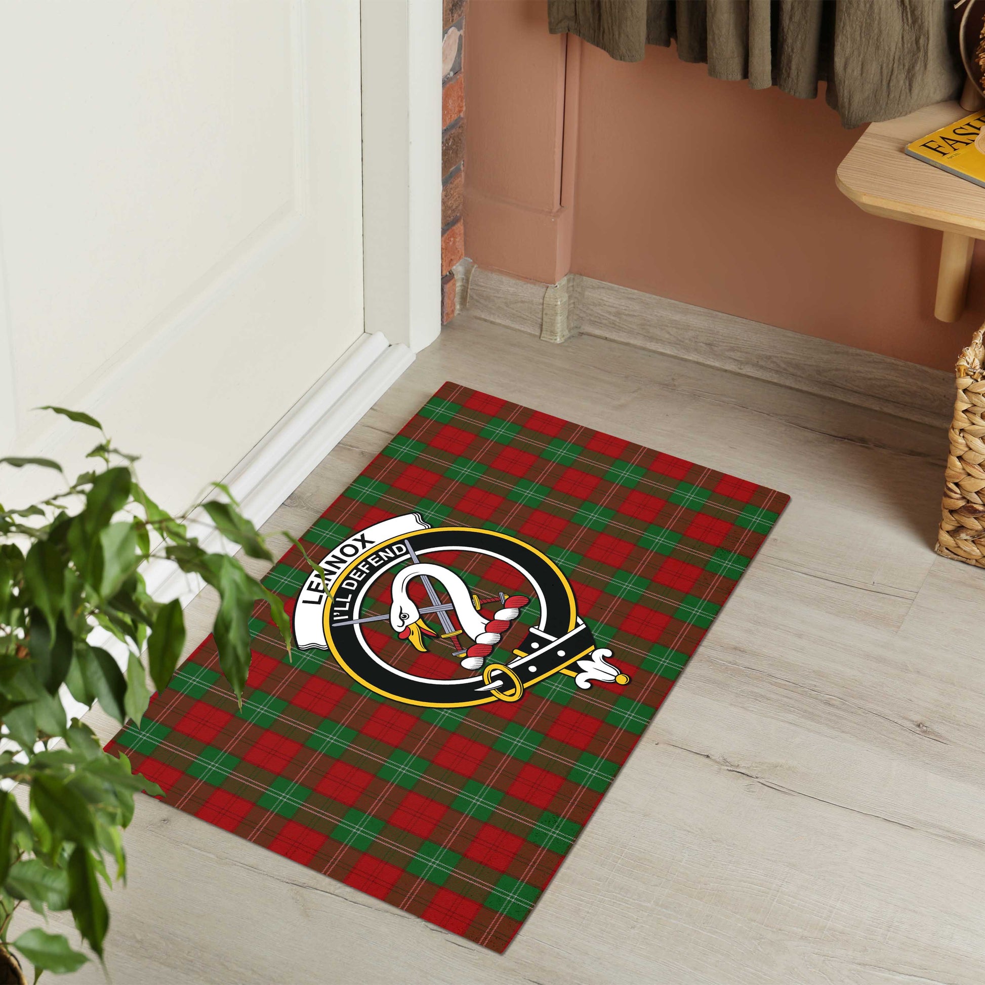 Lennox Tartan Rubber Doormat with Family Crest - Tartan Vibes Clothing