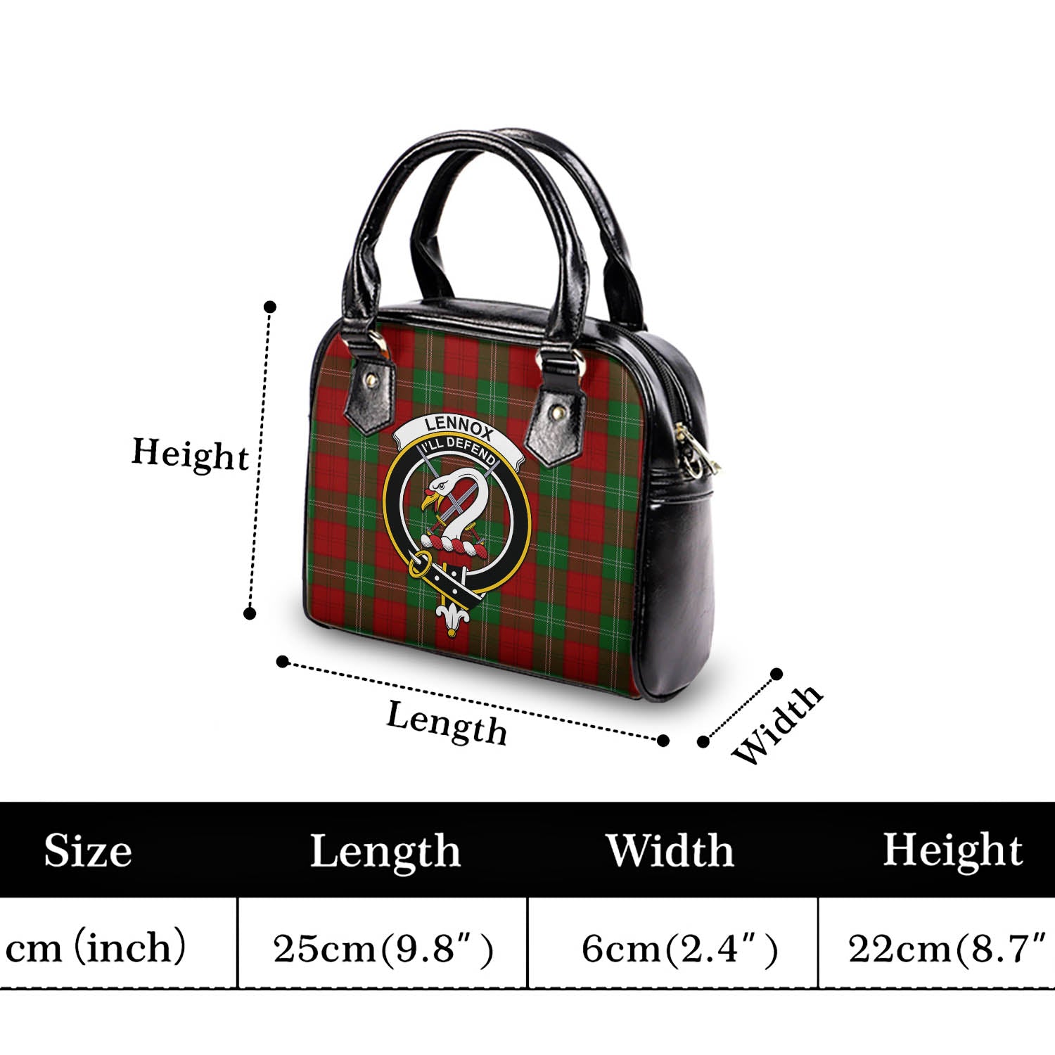 Lennox Tartan Shoulder Handbags with Family Crest - Tartan Vibes Clothing
