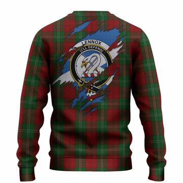 Lennox Clan Crest In Me Tartan Knitted Sweater Scotland Flag Style