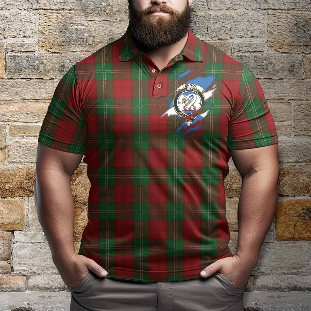 Lennox Clan Crest In Me Tartan Polo Shirt Scotland Flag Style