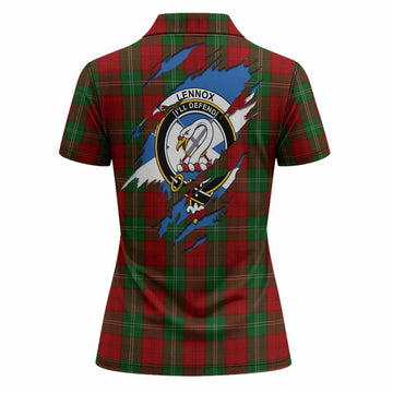 Lennox Clan Crest In Me Tartan Women Polo Shirt Scotland Flag Style