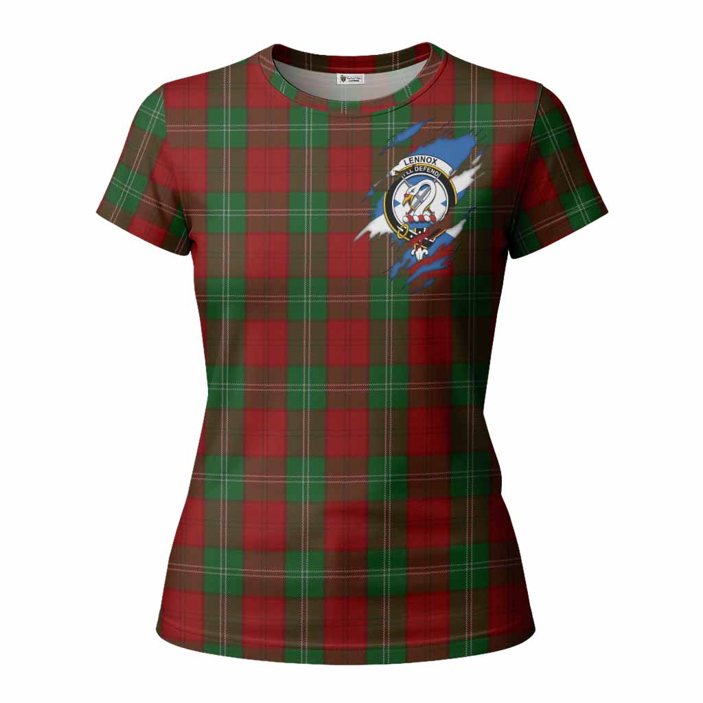 Lennox Clan Crest In Me Tartan Women T shirt Scotland Flag Style