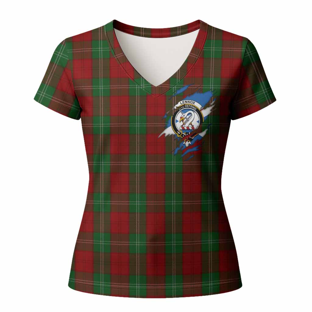Lennox Clan Crest In Me Tartan Women T shirt Scotland Flag Style