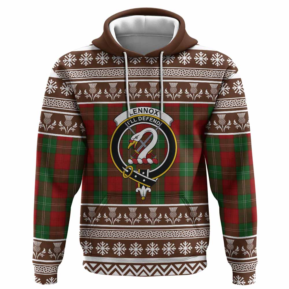 Lennox Clan Tartan Christmas Hoodie with Family Crest - Tartan Vibes Clothing