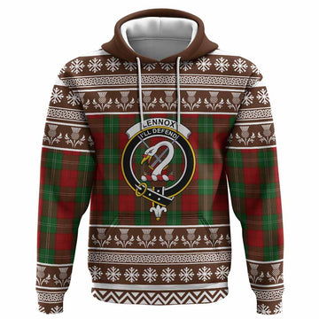 Lennox Clan Tartan Christmas Hoodie with Family Crest
