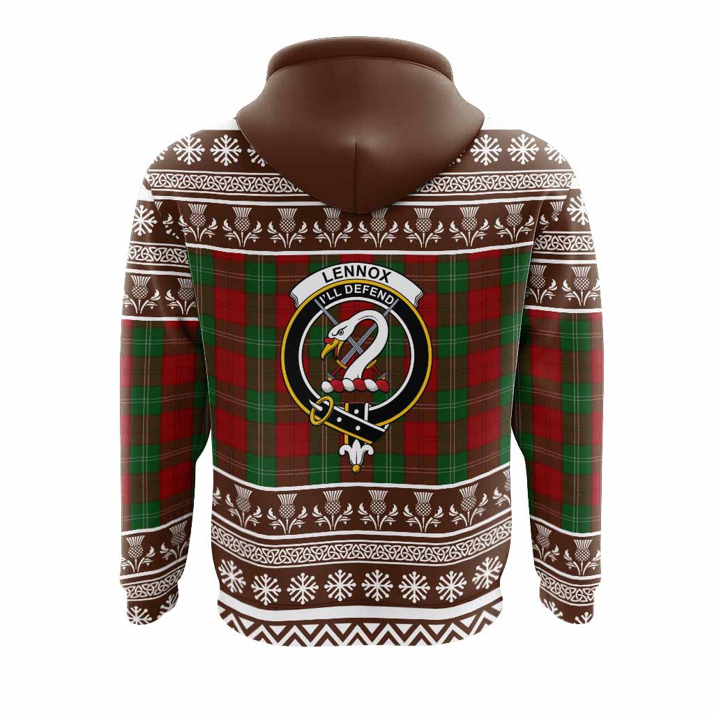Lennox Clan Tartan Christmas Hoodie with Family Crest - Tartan Vibes Clothing