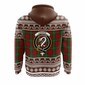 Lennox Clan Tartan Christmas Hoodie with Family Crest