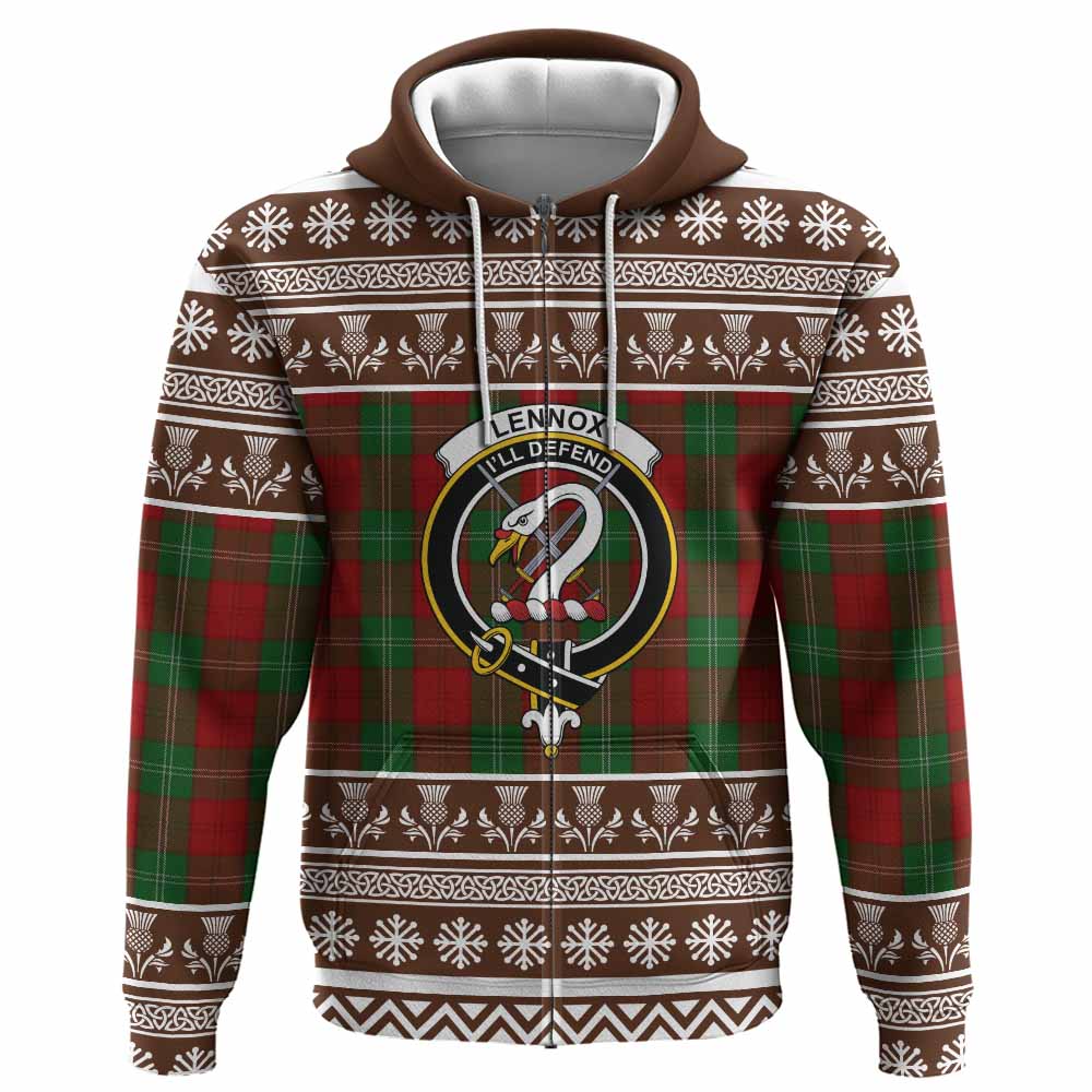 Lennox Clan Tartan Christmas Hoodie with Family Crest - Tartan Vibes Clothing