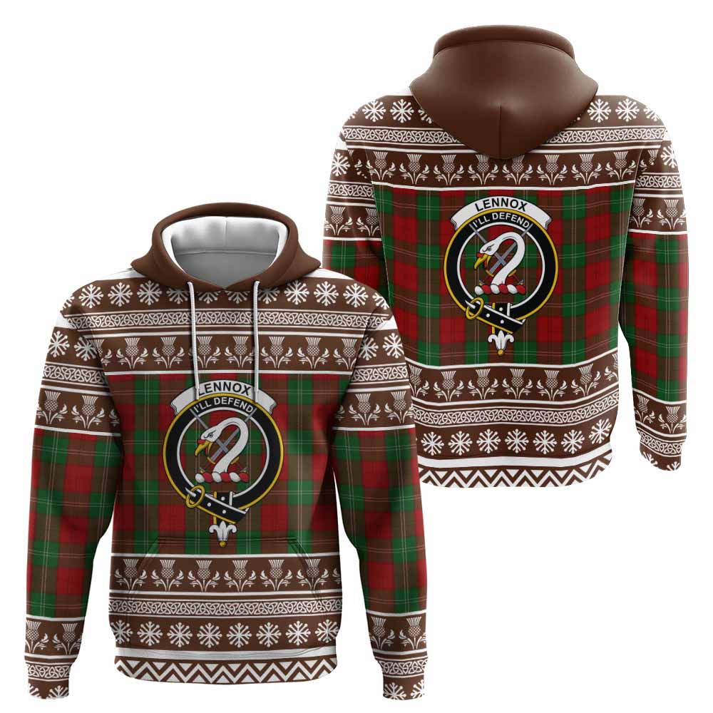 Lennox Clan Tartan Christmas Hoodie with Family Crest - Tartan Vibes Clothing
