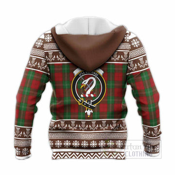 Lennox Clan Tartan Christmas Knitted Hoodie with Family Crest