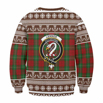 Lennox Clan Tartan Christmas Sweatshirt with Family Crest
