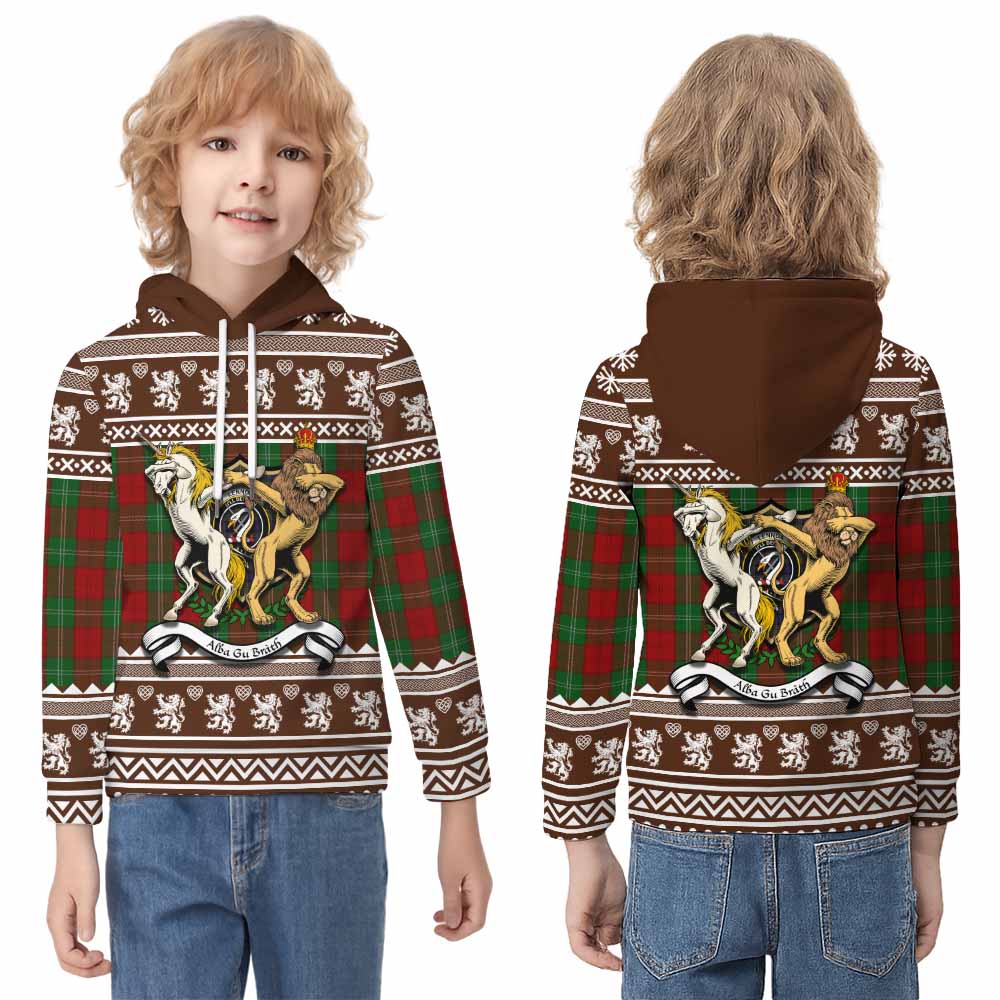 Lennox Clan Tartan Crest Christmas Kid Hoodie Coat of Arms Funny Style - Tartan Vibes Clothing