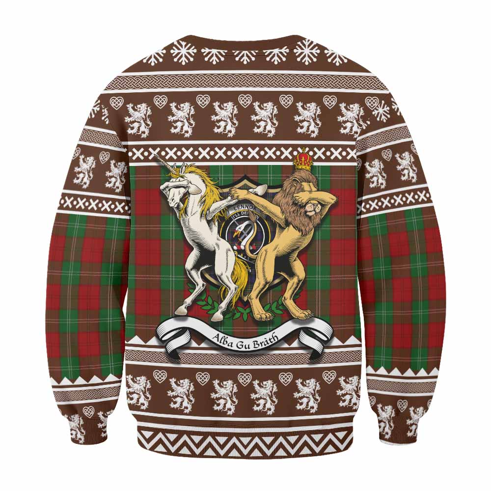 Lennox Clan Tartan Crest Christmas Sweatshirt Coat of Arms Funny Style - Tartan Vibes Clothing