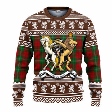 Lennox Clan Tartan Crest Christmas Ugly Sweater Coat of Arms Funny Style
