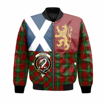 Lennox Crest Tartan Bomber Jacket with Lion Rampant Saltire Style