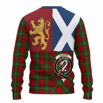 Lennox Crest Tartan Knitted Sweater with Lion Rampant Saltire Style
