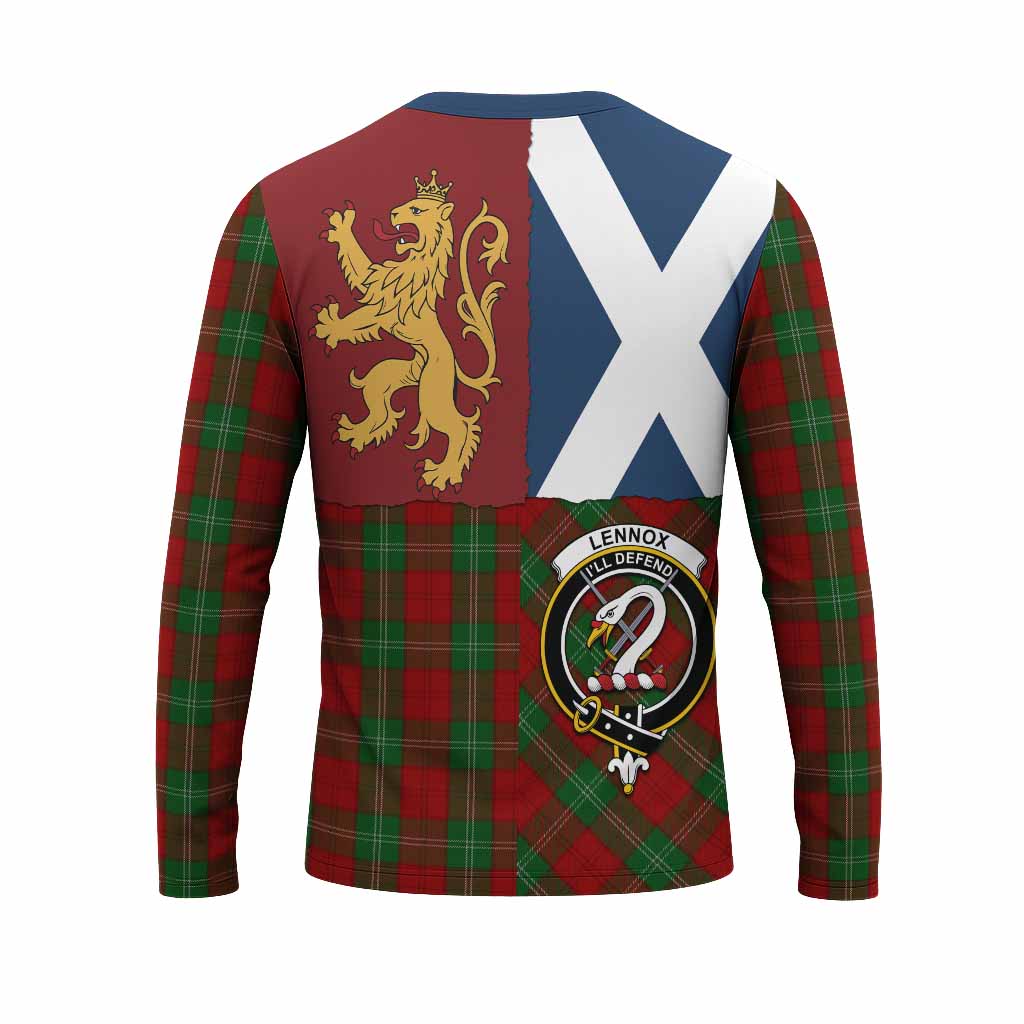 Lennox Crest Tartan Long Sleeve T-Shirt with Lion Rampant Saltire Style