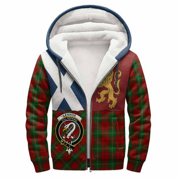 Lennox Crest Tartan Sherpa Hoodie with Lion Rampant Saltire Style