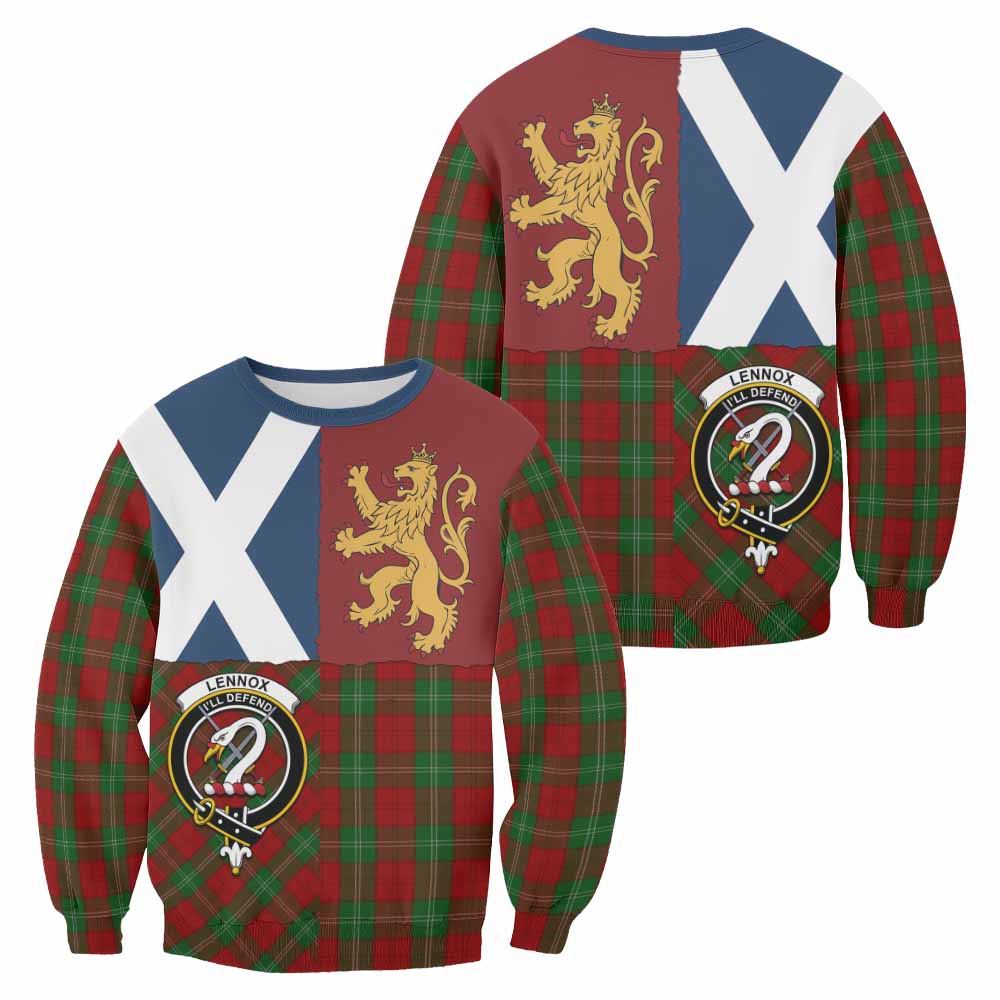 Lennox Crest Tartan Sweatshirt with Lion Rampant Saltire Style