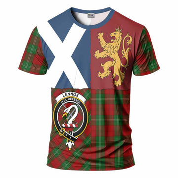 Lennox Crest Tartan T-Shirt with Lion Rampant Saltire Style