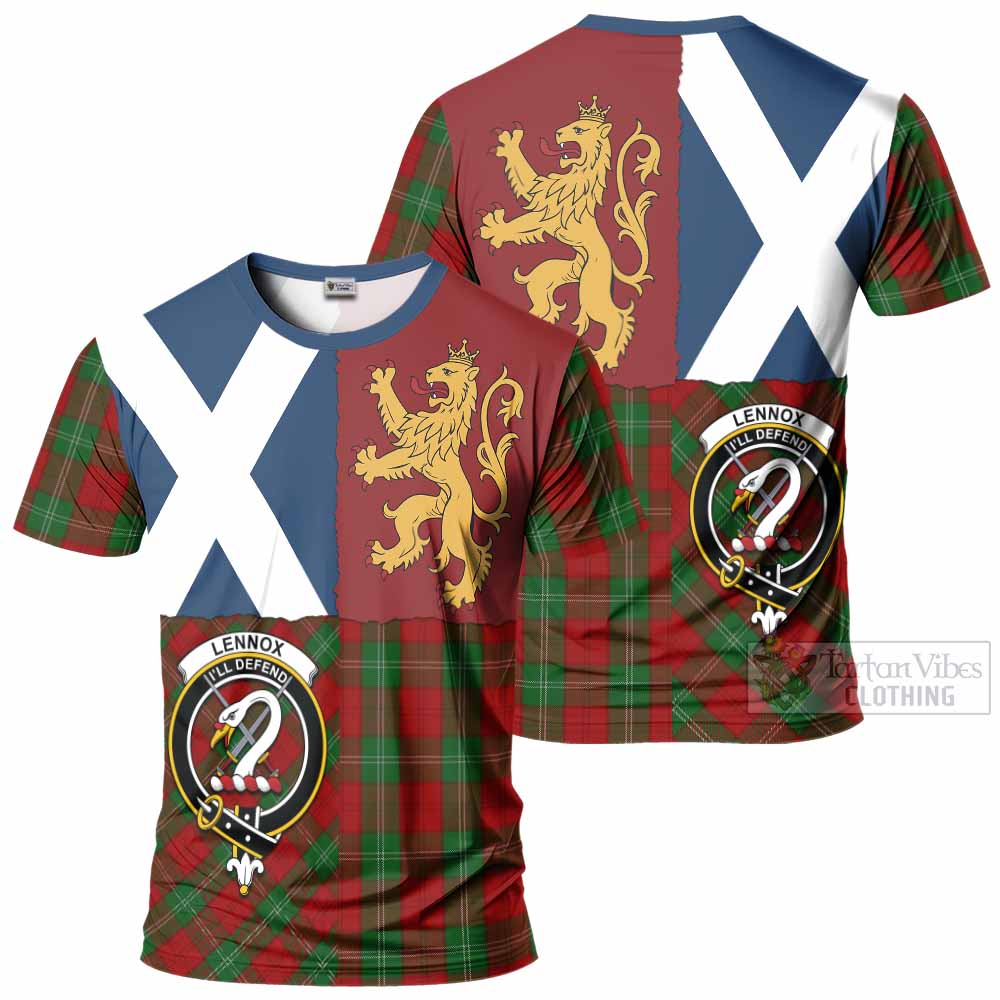 Lennox Crest Tartan T-Shirt with Lion Rampant Saltire Style