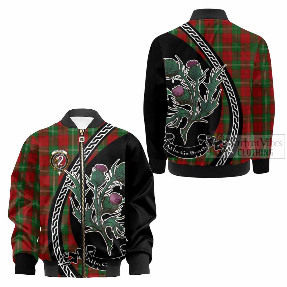 Lennox Family Crest Tartan Kid Bomber Jacket Alba Thistle Inspired - Tartan Vibes Clothing