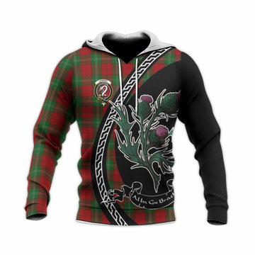 Lennox Family Crest Tartan Knitted Hoodie Alba Thistle Inspired