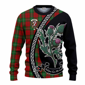 Lennox Family Crest Tartan Knitted Sweater Alba Thistle Inspired