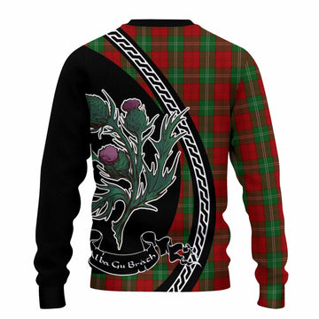 Lennox Family Crest Tartan Knitted Sweater Alba Thistle Inspired
