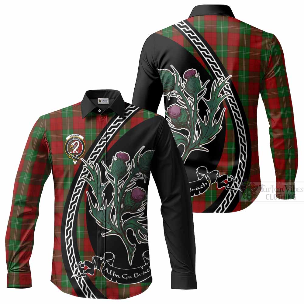 Lennox Family Crest Tartan Long Sleeve Button Shirts Alba Thistle Inspired - Tartan Vibes Clothing