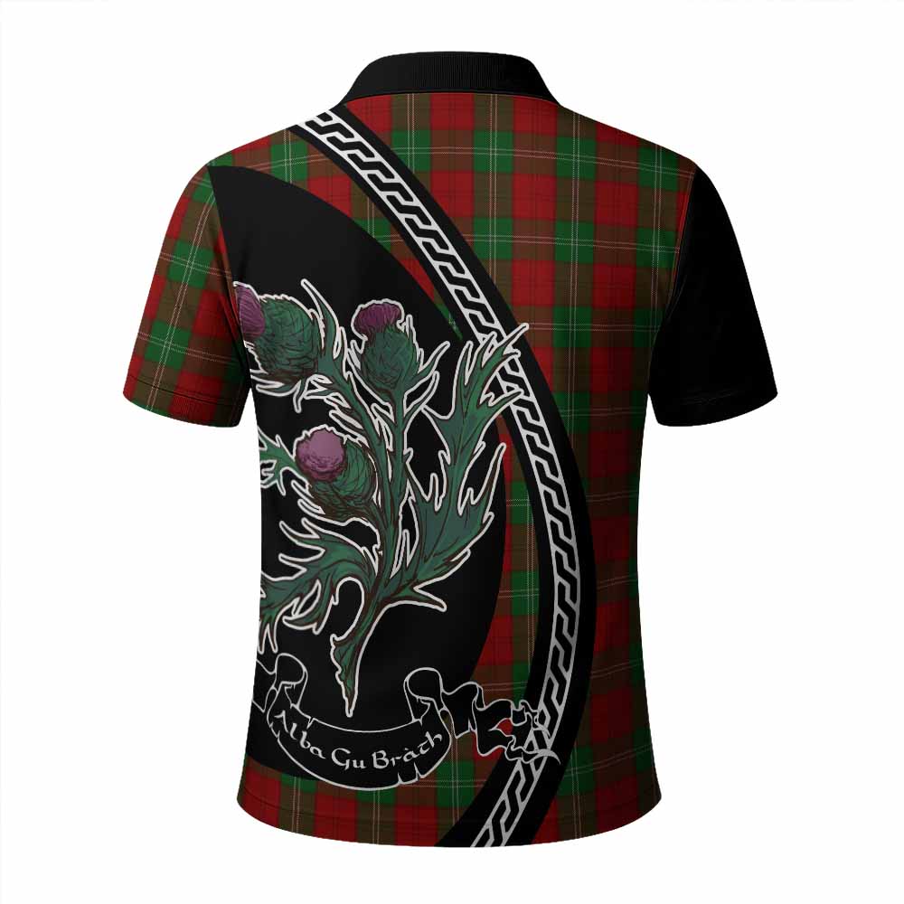 Lennox Family Crest Tartan Polo Shirt Alba Thistle Inspired - Tartan Vibes Clothing