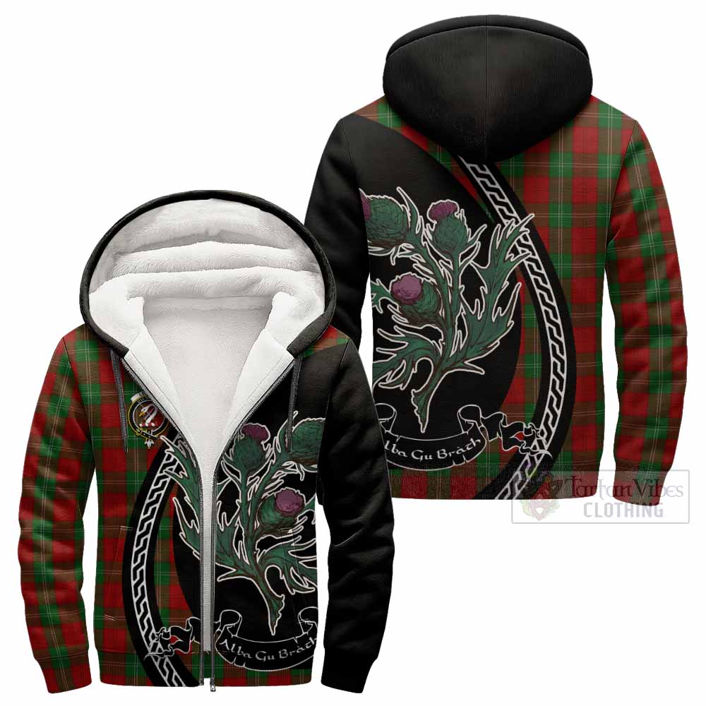 Lennox Family Crest Tartan Sherpa Hoodie Alba Thistle Inspired - Tartan Vibes Clothing