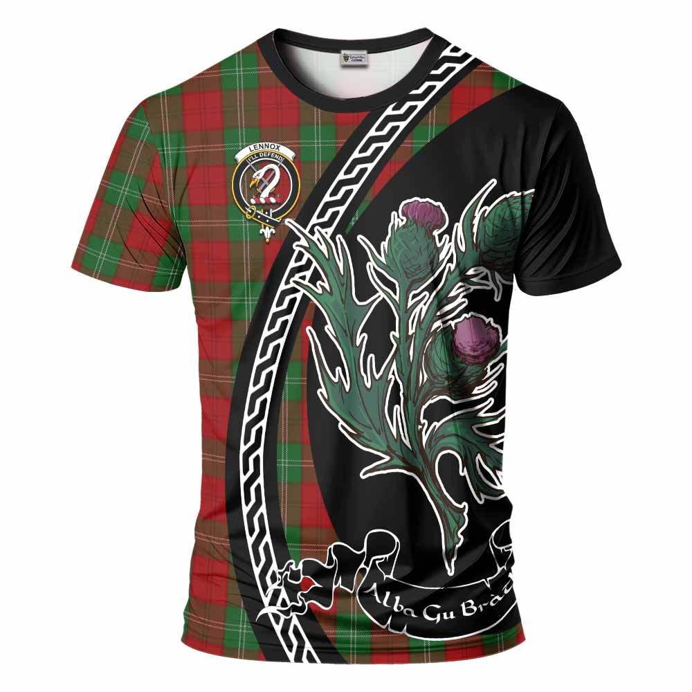 Lennox Family Crest Tartan T-Shirt Alba Thistle Inspired - Tartan Vibes Clothing